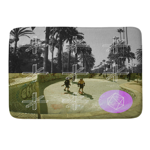 Wesley Bird Geo Skaters Memory Foam Bath Mat