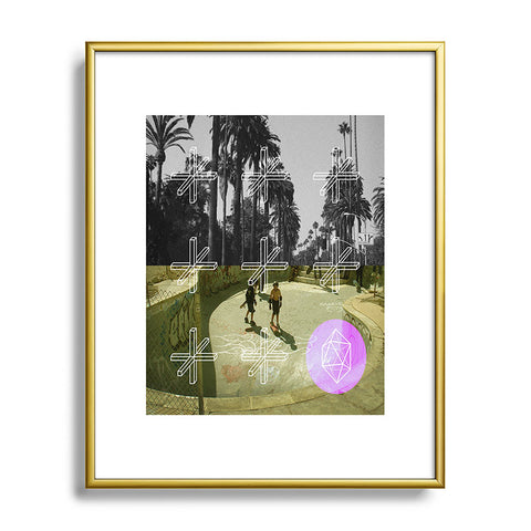 Wesley Bird Geo Skaters Metal Framed Art Print