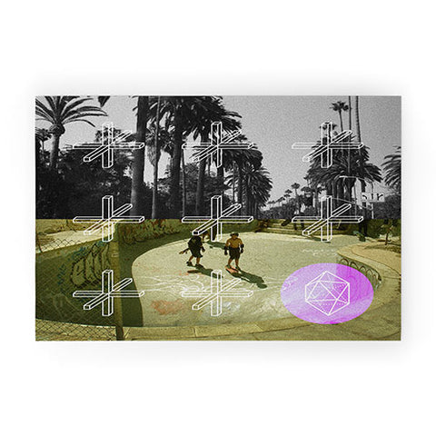 Wesley Bird Geo Skaters Welcome Mat