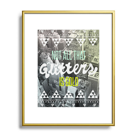 Wesley Bird Golden Metal Framed Art Print