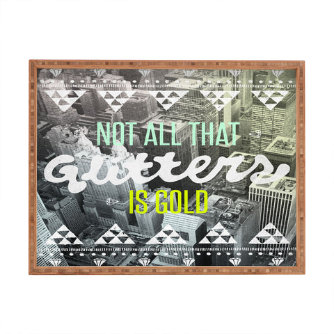 Wesley Bird Golden Rectangular Tray