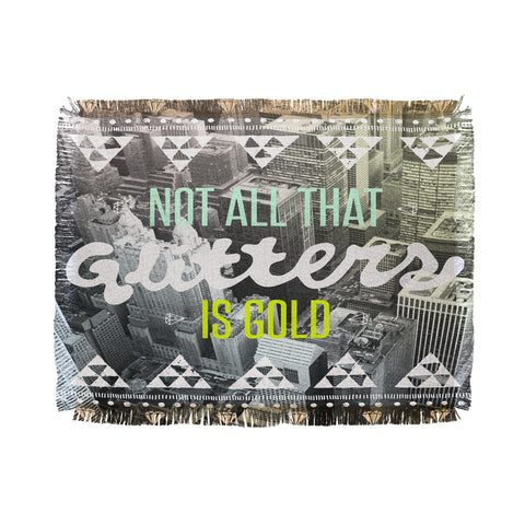 Wesley Bird Golden Throw Blanket