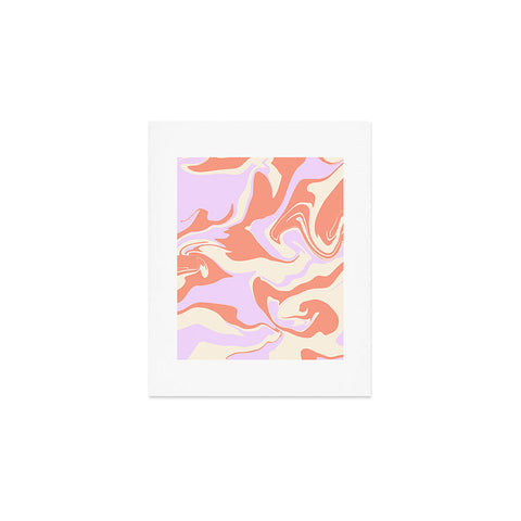 Wesley Bird Hypnotic Camo Peach Art Print