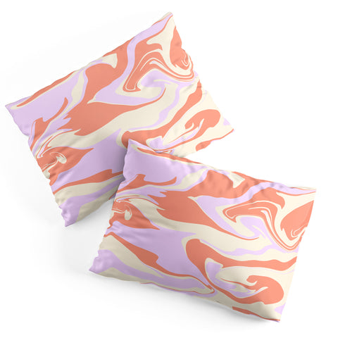 Wesley Bird Hypnotic Camo Peach Pillow Shams