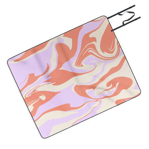 Wesley Bird Hypnotic Camo Peach Picnic Blanket