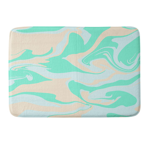 Wesley Bird Hypnotic Camo Seafoam Memory Foam Bath Mat