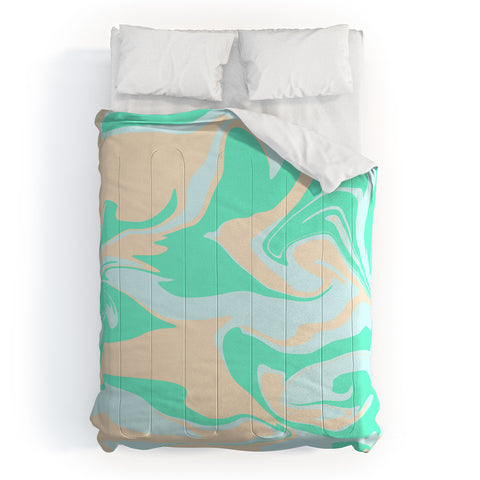 Wesley Bird Hypnotic Camo Seafoam Comforter