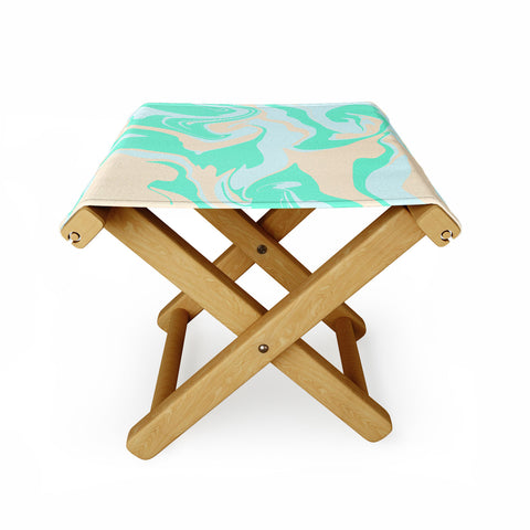 Wesley Bird Hypnotic Camo Seafoam Folding Stool