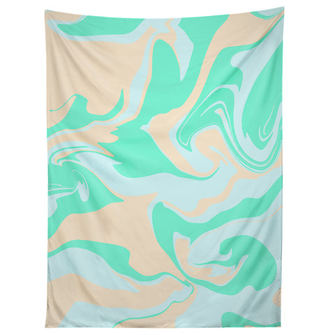 Wesley Bird Hypnotic Camo Seafoam Tapestry