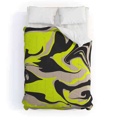 Wesley Bird Hypnotic Camo Yellow Comforter