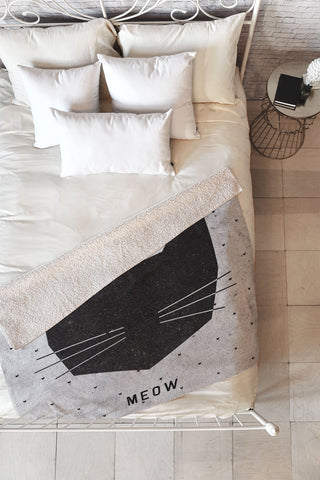 Wesley Bird Meow Fleece Throw Blanket