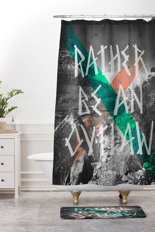 Wesley Bird Rather Be An Outlaw Shower Curtain And Mat