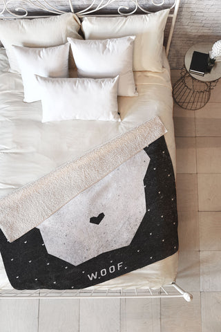 Wesley Bird Woof Fleece Throw Blanket