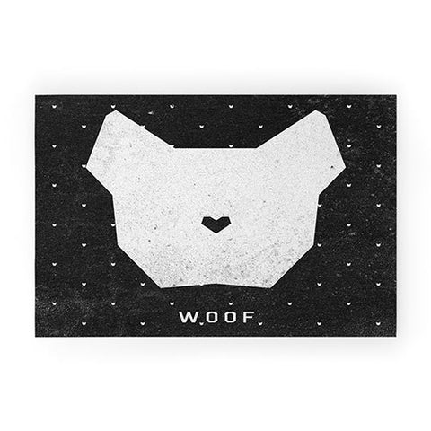 Wesley Bird Woof Welcome Mat