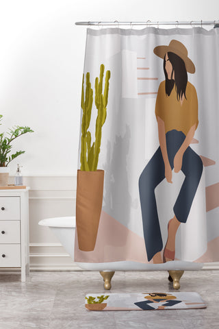 Windsor Rose Desert Lady Shower Curtain And Mat
