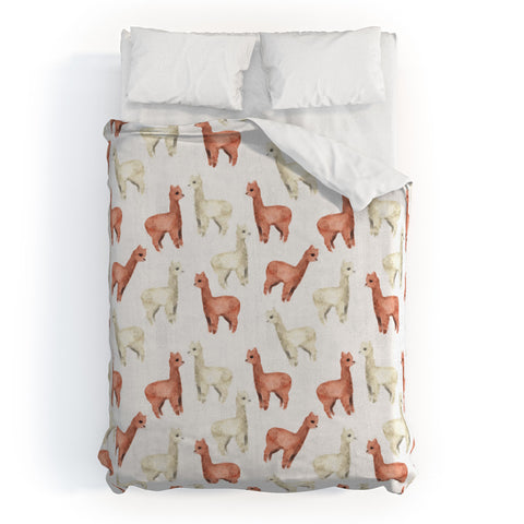 Wonder Forest Allover Alpacas Duvet Cover