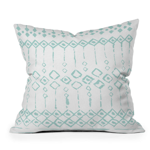 Wonder Forest Boho Loco Blue Throw Pillow