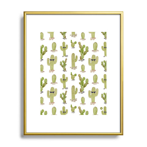 Wonder Forest Cool Cacti Metal Framed Art Print