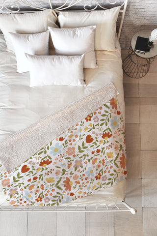 Wonder Forest Cottagecore Florals Fleece Throw Blanket