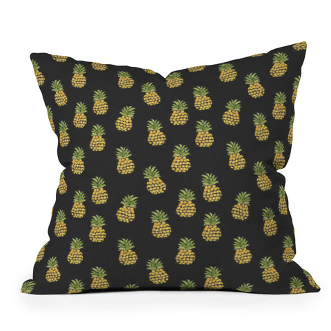 Wonder Forest Dark Pineapple Express Throw Pillow