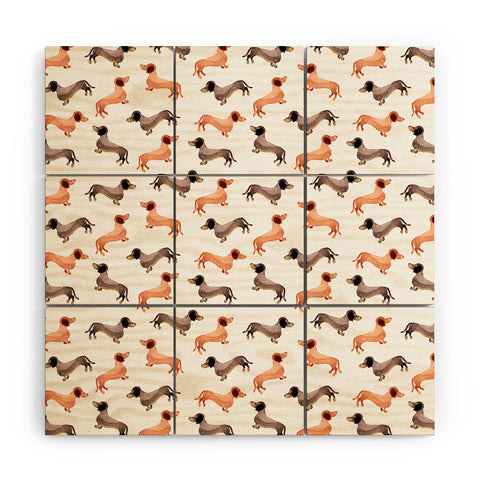 Wonder Forest Darling Dachshunds Wood Wall Mural