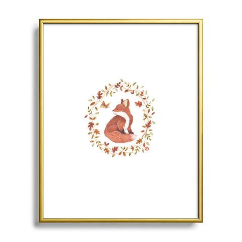 Wonder Forest Fancy Foxes Metal Framed Art Print