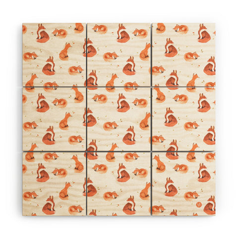 Wonder Forest Fancy Foxes Wood Wall Mural