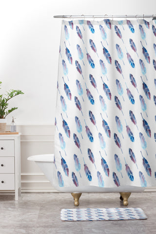Wonder Forest Feather Catcher Shower Curtain And Mat