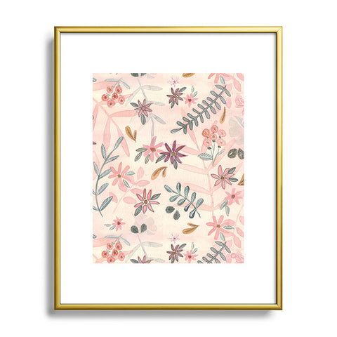 Wonder Forest Feminine Floral Metal Framed Art Print