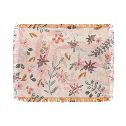 Wonder Forest Feminine Floral Throw Blanket