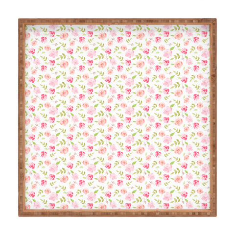 Wonder Forest Floral Rose Square Tray