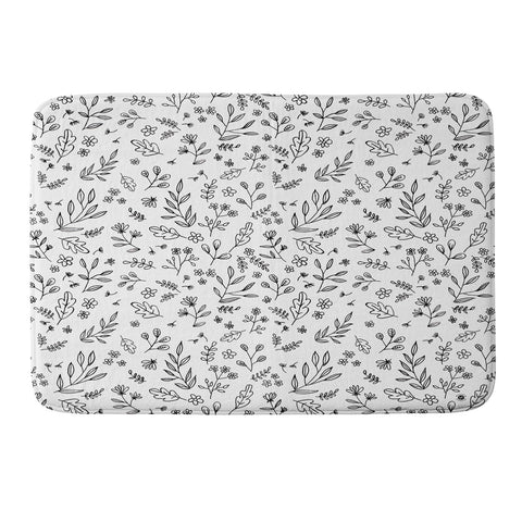 Wonder Forest Floral Sketches Memory Foam Bath Mat