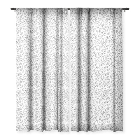 Wonder Forest Floral Sketches Sheer Window Curtain