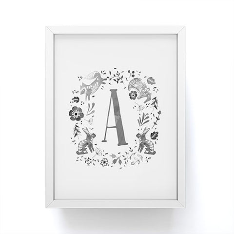 Wonder Forest Folky Forest Monogram Letter A Framed Mini Art Print