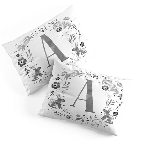 Wonder Forest Folky Forest Monogram Letter A Pillow Shams