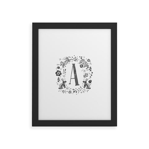 Wonder Forest Folky Forest Monogram Letter A Framed Art Print