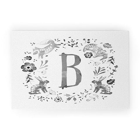 Wonder Forest Folky Forest Monogram Letter B Welcome Mat