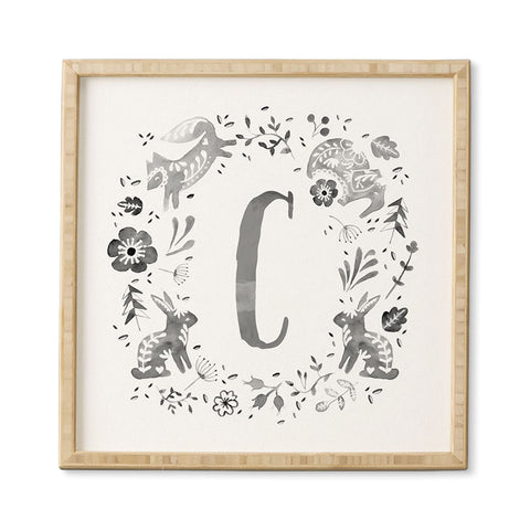 Wonder Forest Folky Forest Monogram Letter C Framed Wall Art