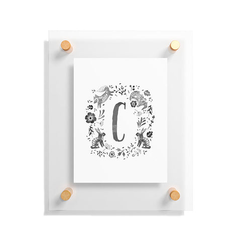 Wonder Forest Folky Forest Monogram Letter C Floating Acrylic Print