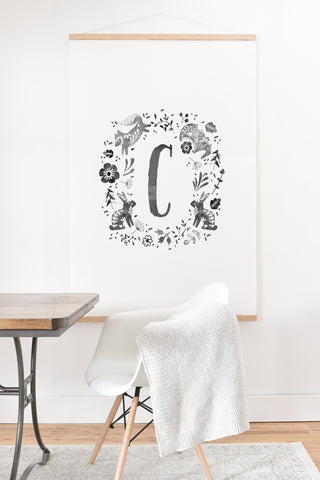 Wonder Forest Folky Forest Monogram Letter C Art Print And Hanger