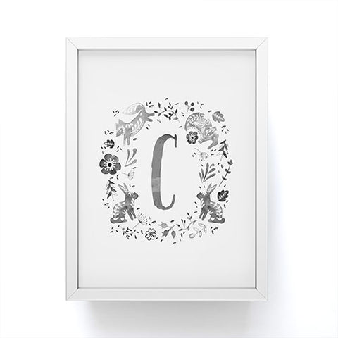 Wonder Forest Folky Forest Monogram Letter C Framed Mini Art Print