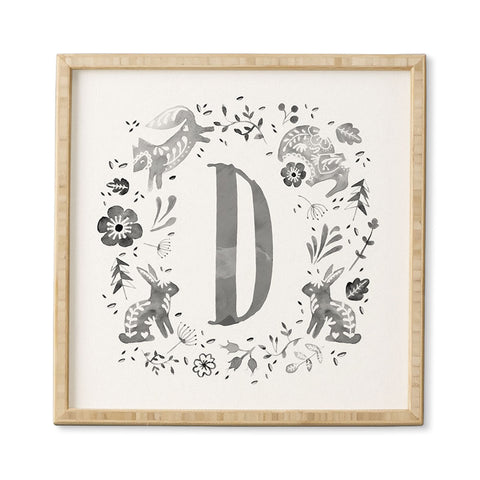 Wonder Forest Folky Forest Monogram Letter D Framed Wall Art