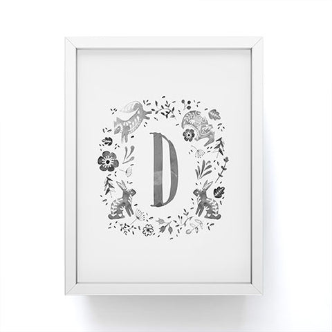 Wonder Forest Folky Forest Monogram Letter D Framed Mini Art Print