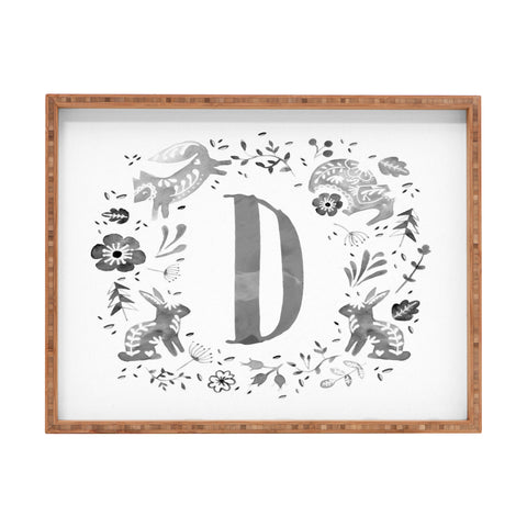 Wonder Forest Folky Forest Monogram Letter D Rectangular Tray