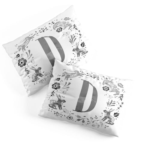 Wonder Forest Folky Forest Monogram Letter D Pillow Shams