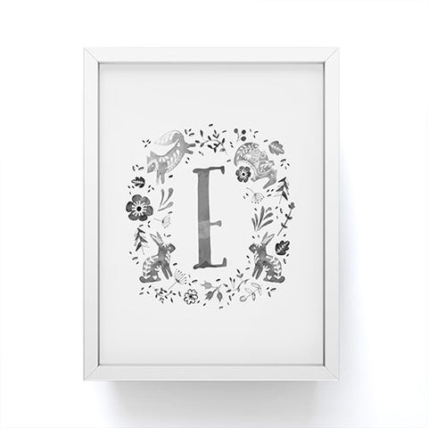 Wonder Forest Folky Forest Monogram Letter E Framed Mini Art Print