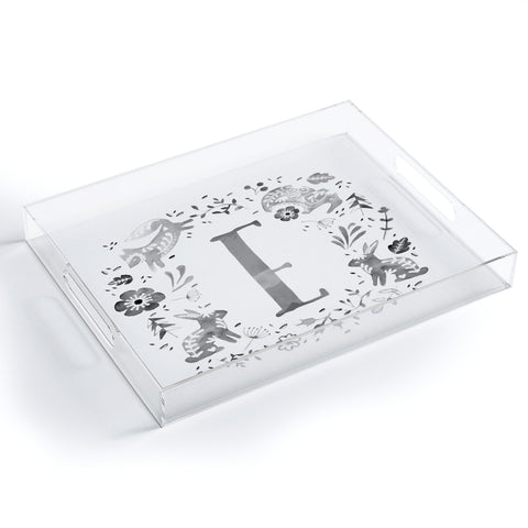 Wonder Forest Folky Forest Monogram Letter E Acrylic Tray