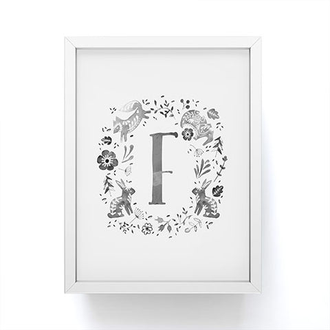 Wonder Forest Folky Forest Monogram Letter F Framed Mini Art Print