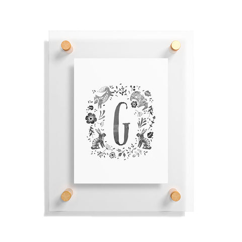 Wonder Forest Folky Forest Monogram Letter G Floating Acrylic Print
