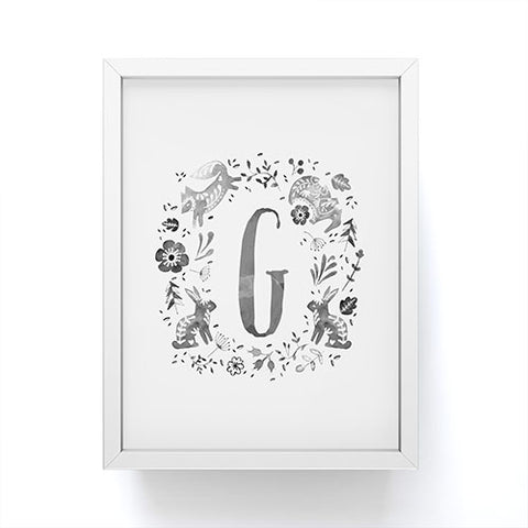 Wonder Forest Folky Forest Monogram Letter G Framed Mini Art Print
